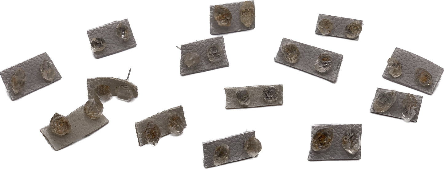 Diamond Quartz Gemstud Earrings