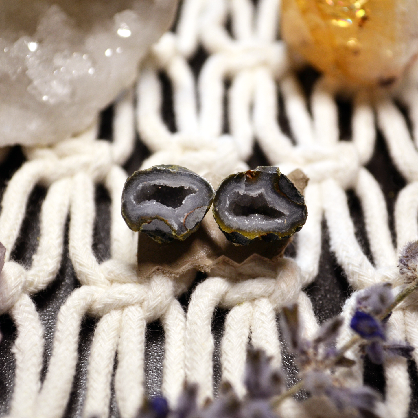 Mini Geode Stud Earrings